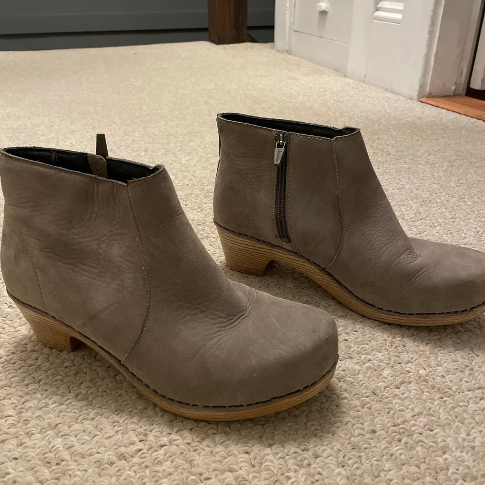 Dansko Maria Bootie Taupe Suede